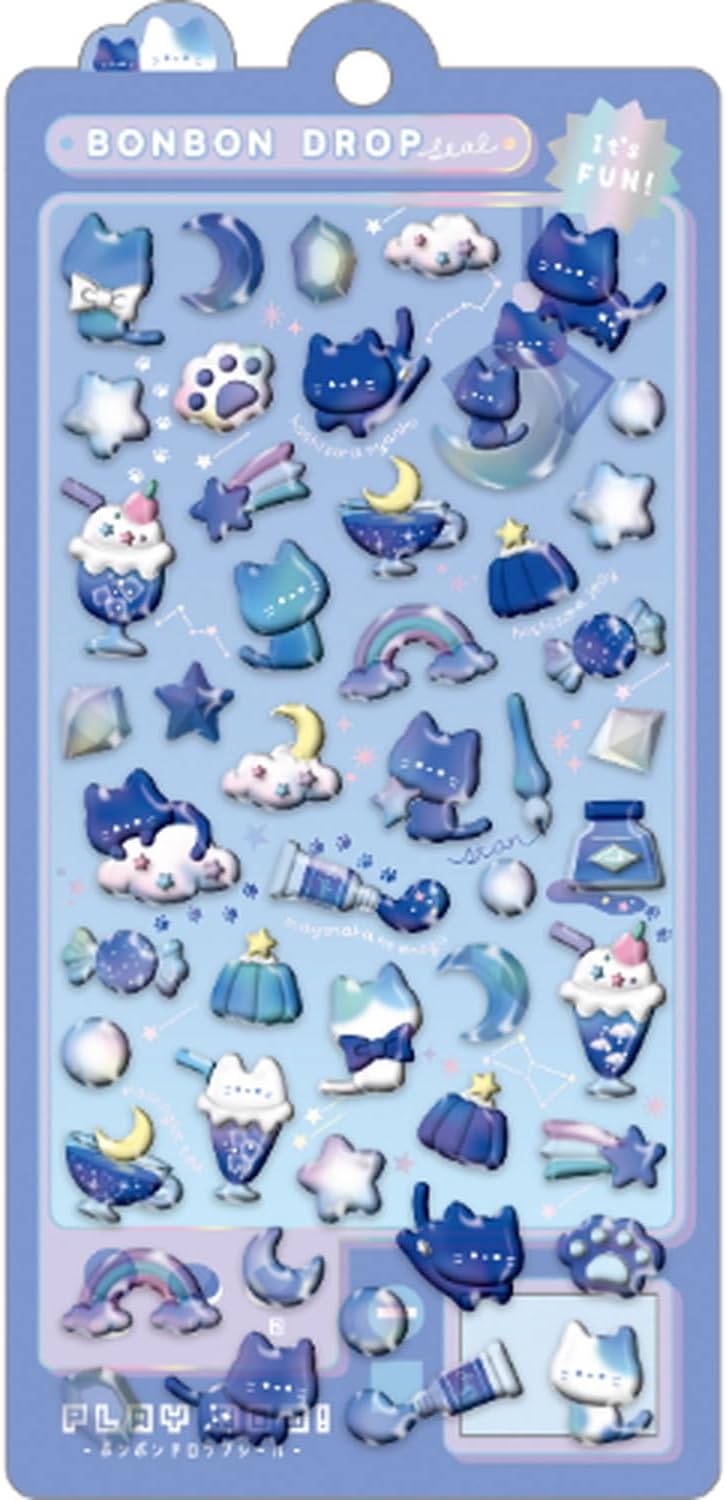 クーリア　ボンボンドロップシール　よるねこボンボン 91256