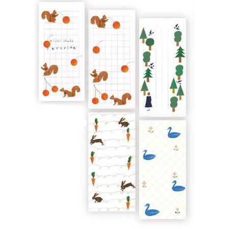 【西淑/Nishi Shuku】一筆箋/Favorite (4柄各5枚20枚綴) かわいい おしゃれ 女子文具 美濃和紙 お手紙 上品 cozyca produ...