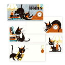 【黒ねこ意匠】一筆箋/BLACK CAT ROBIN【A】(4柄各5枚20枚綴) かわいい おしゃれ 女子文具 美濃和紙 お手紙 cozyca products...
