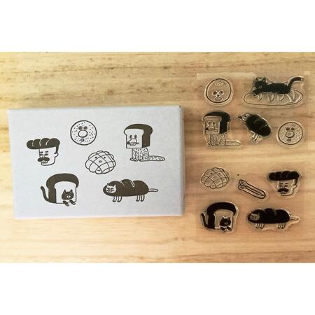 【柴田ケイコ ×水縞】 自在ハンコ　図案セット 　 なりきりベーカリー