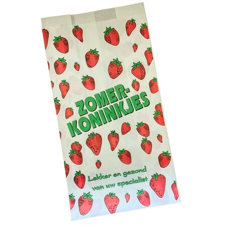 オランダ いちご用紙袋 Fruitzak Zomerkoninkjes(5枚) おしゃれ かわいい 女子文具 海外紙モノ 輸入 マルシェ袋 コラージュ ラッピン...