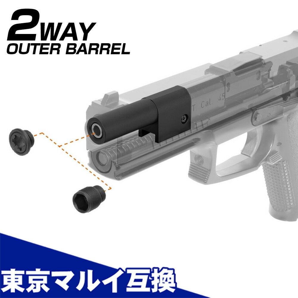 ソーコムMK23用 メタルアウターバレル SAS 東京マルイ互換カスタムパーツ Laylax ライラクス NINE BALL ナインボール 固定ガスガン用 0706nb