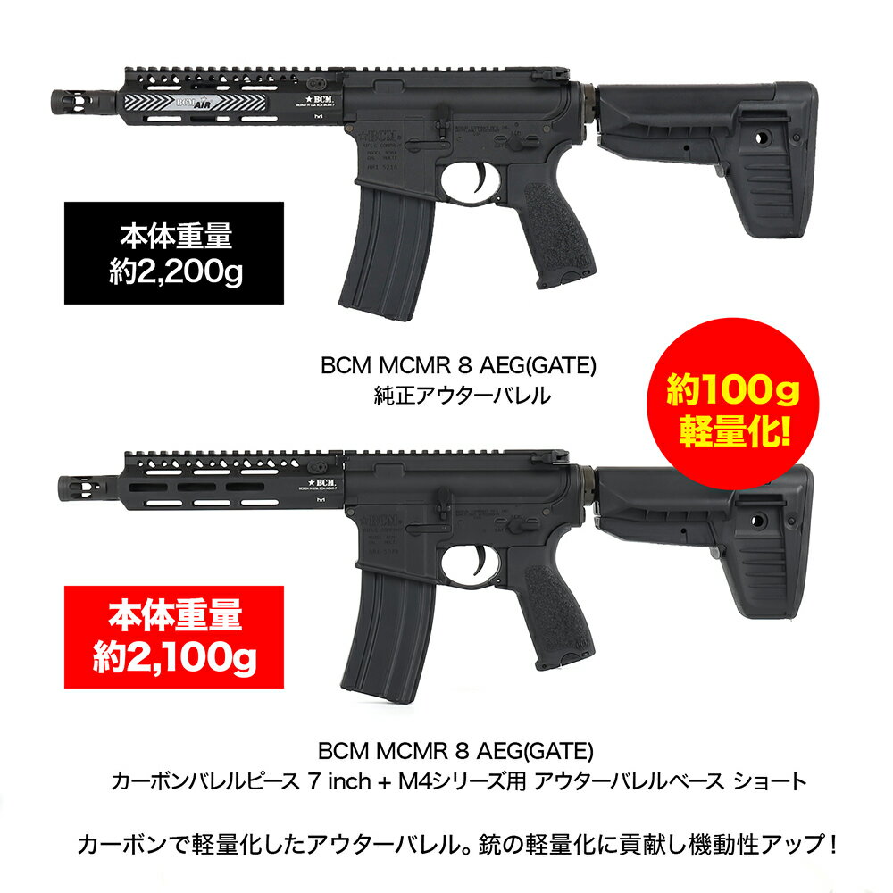 カーボンバレルピース 9インチ Laylax ライラクス FirstFactory ファーストファクトリー スタンダード / 次世代 / ガスブローバックM4シリーズ及び、SIG AIR MCX / MPX等のアウターバレルベースシリーズ 2