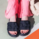 【公式】【SALE/65%OFF】EVOL パデッドメッシフラットサンダル サンダル ブラック レディース 靴 2023ss 新作 ボリューム ぷっくり メッシ...