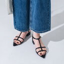 【公式】イーボル EVOL ポインテッドストラップサンダル サンダル ブラック レディース 靴 ポインテッドトゥ 安定感 ローヒール デイリーユース 旅行 リゾ...