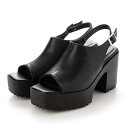 【公式】【SALE/26%OFF】イーボル EVOL 9.5cmバックストラップサンダル サンダル ブラック レディース 靴 厚底 プラットフォーム 9.5cmヒール ストーム 軽量 軽い バックストラップ スタイルアップ 美脚 ママ スクエア リゾート