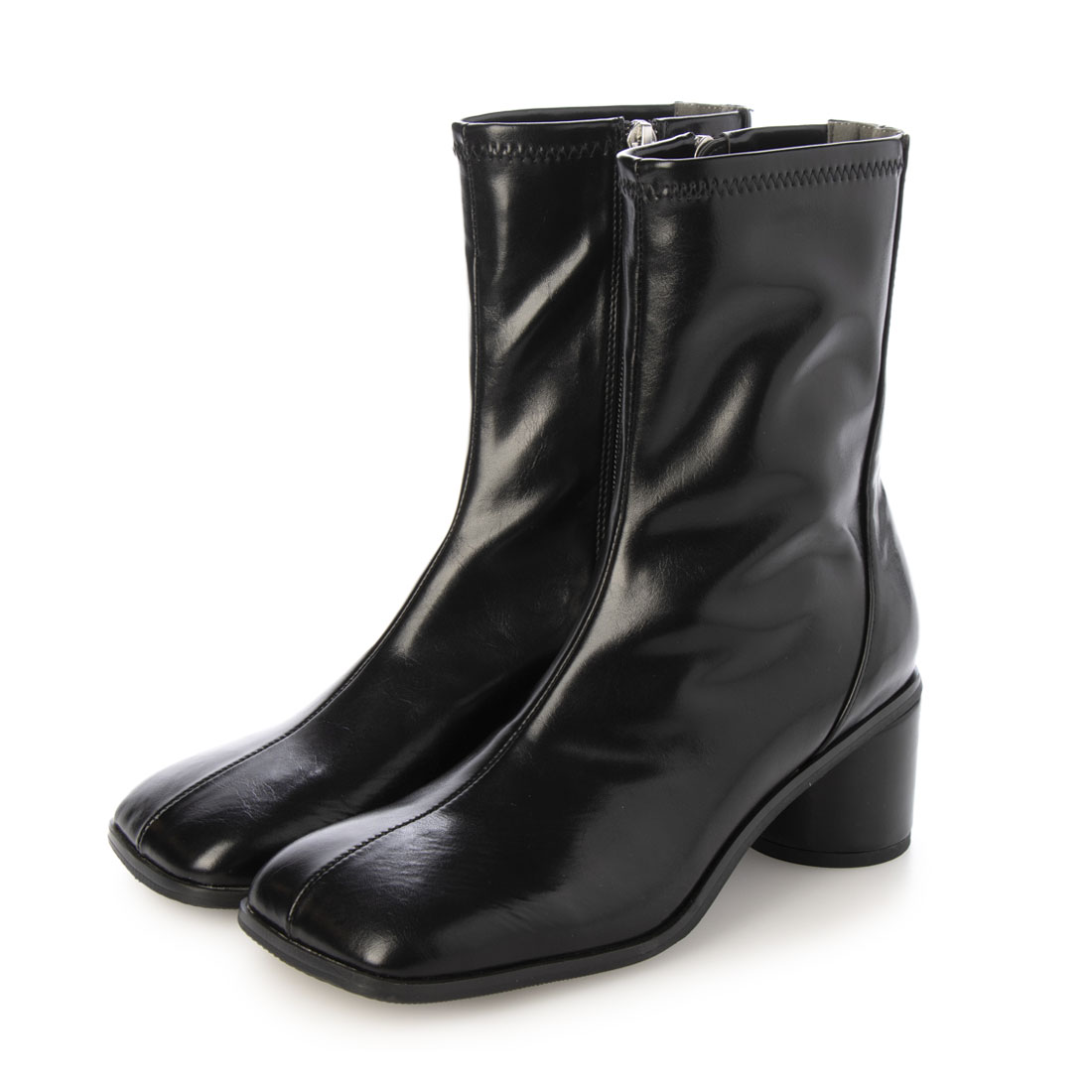 Rakuten - 【公式】【SALE／54%OFF】イーボル EVOL スクエアセンターシームストレッチブーツ ブラック 靴 レディース ショートブーツ ブーツ ストレッチ ファスナー オケージョン LLサイズ Sサイズ 大きいサイズ 25cm 25.5cm 柔らかい