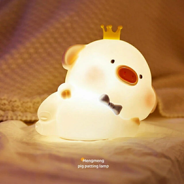 ナイトライト LED 夜間ライト豚 ベッドサイドランプ 授乳用ライト 子供安全素材 寝室用 色温度 明るさ調節可能 タッチ式 プレゼント 目に優しい USB充電 省エネ 調光 LED ベッドライト 動物 授乳 子供部屋 カワイイ