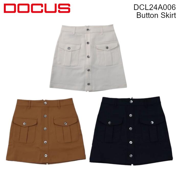 ゴルフウェア ドゥーカス ボタン スカート 2024 秋冬 ホワイト/ネイビー/ベージュ DCL24A006 Button Skirt