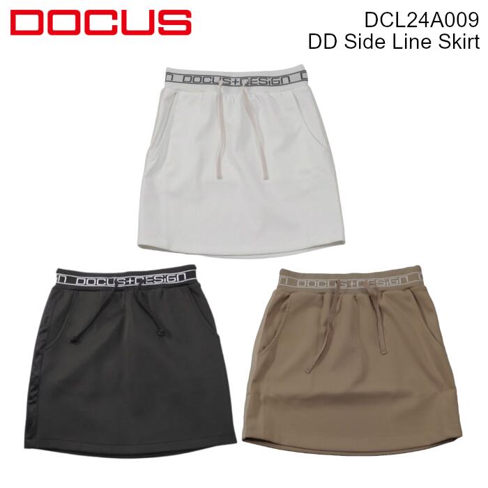 ゴルフウェア ドゥーカス DD サイドライン スカート 2024 秋冬 ホワイト/ブラック/ベージュ DCL24A009 DD Side Line Skirt