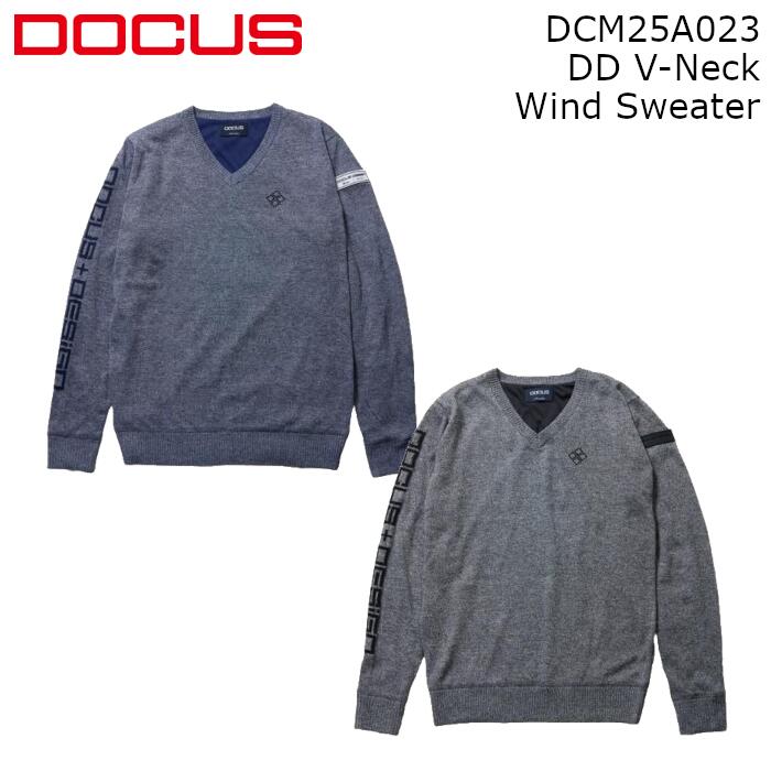 ゴルフウェア ドゥーカス DD Vネック ウィンド セーター ブラック/ネイビー 2025年 秋冬新作 メンズ