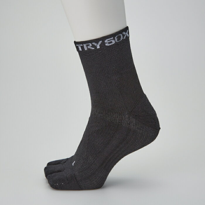 Rakuten - トライソックス TRYSOX 靴下 ミッド 3本指 ホワイト/ブラック S/M/L 23cm~29cm