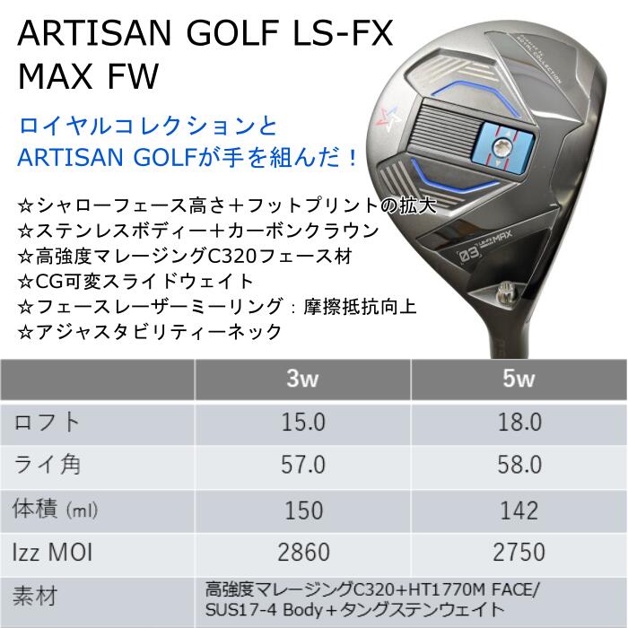 ロイヤルコレクション×アーティザン コラボ フェアウェイウッド LS-FX MAX | オートフレックス ドリーム7 FW | ヘッドカバー付き オーダーメイド カスタムクラブ