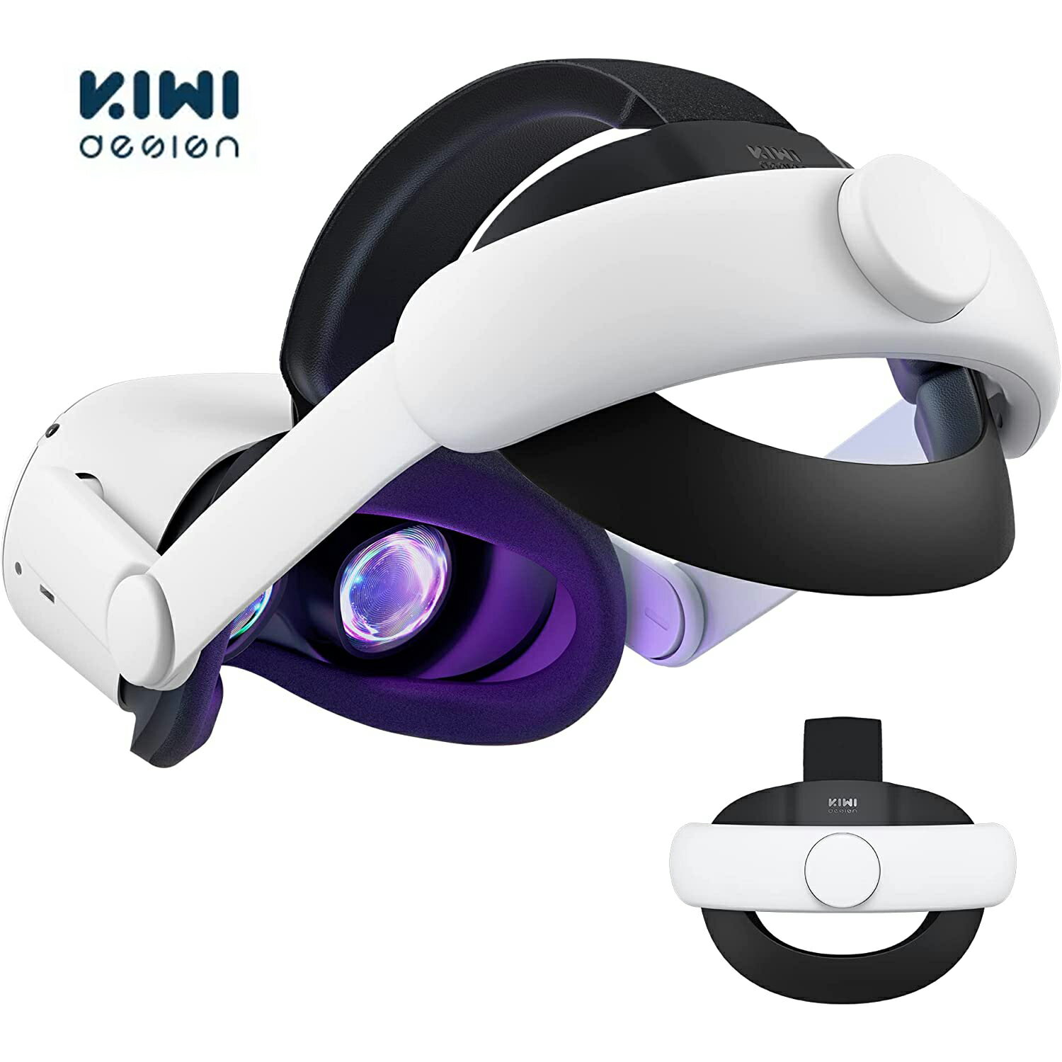 【KIWI design 日本正規代理店】Meta/Oculus Quest 2 ヘッドセット VRゴーグル ストラップ エリートストラップ 代替品 52度 フリップ可能なヒンジデザイン 簡単クリーニング フィットダイアル…