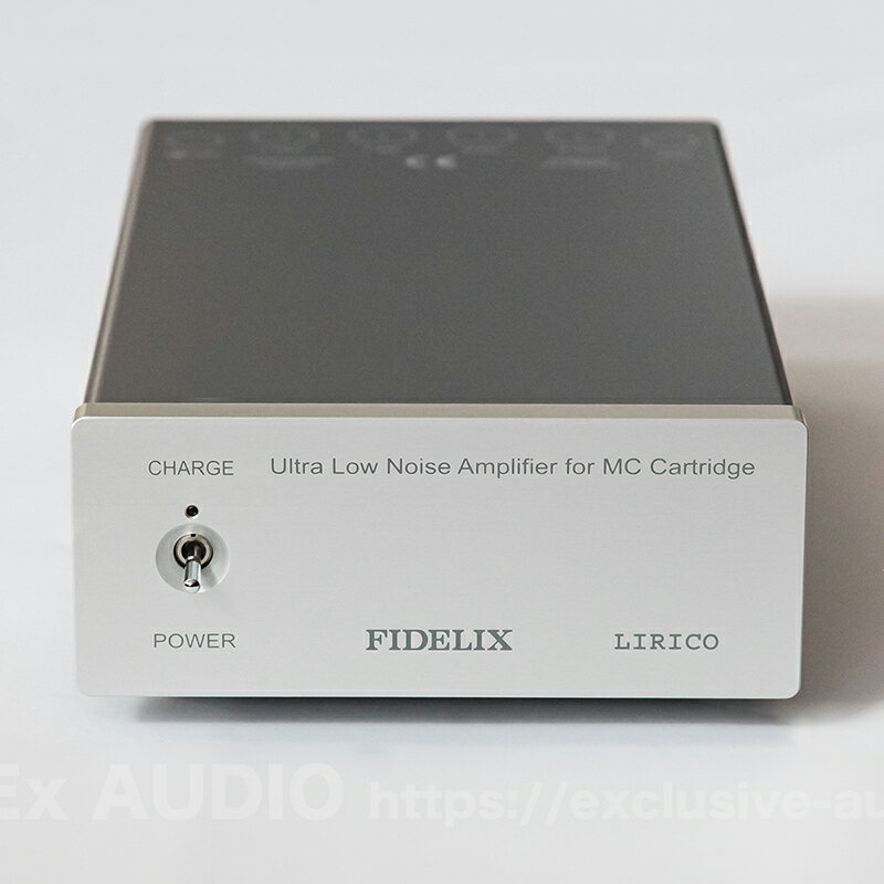 Fidelix フィデリックス LIRICO(リーリコ) MCヘッドアンプ バッテリー方式　高精度MCヘッドアンプ ノイズレス オールJFET　低雑音　高音質　コンパクト　MCカートリッジ　PRP製抵抗　PPSコンデンサー　忠実再生　高性能