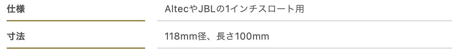 山本音響工芸 AD1020 スロート変換アダプター 1組 Altec、JBLの1インチスロート用　高品質