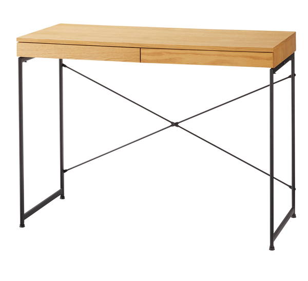 楽天DIY・エクステリアG-STYLE東谷 デスク ナチュラル 組立必要品 END-331NA 東谷 AZUMAYA デスク パソコンデスク PCデスク 作業 仕事 書斎 学習机 机 スリム 引き出し付き 木目 スチール アジャスター付き スタイリッシュ 幅100cm END-331NA