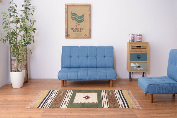 【ポイントUP中】東谷 フロアソファ インディゴ ねじ込み RKC-938DM 東谷 AZUMAYA 2way リクライニングフロアソファ 座椅子 ローチェア 二人用 2人用 リクライニングチェア デニムソファ ソフトレザー 42段階リクライニング ポケットコイル使用 アメリカンポップ モダン