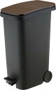 東谷 スムース ペダルダストボックス31L ブラウン 完成品 RSD-621WD 東谷 AZUMAYA ゴミ箱 31L ダストボックス ふた付ごみ箱 スムース ペダルダストボックス 31リットル キャスター付 おしゃれ ペールボックス 足元ペダルタイプ 角型 RSD-621WD(3)