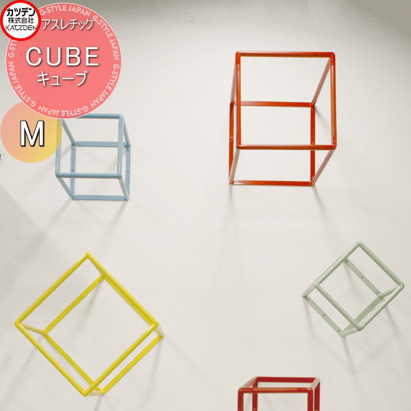 【無料★特典付】 カツデン アスレチックシリーズ CUBE キューブ Mサイズ 固定プレート付き インテリア 健康 トレーニング ストレッチ 運動 器具