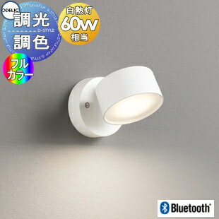 照明 おしゃれ オーデリック ODELIC フルカラー調光調色スポットライト OS256573RG 電球色～昼光色 フレンジタイプ オフホワイト 拡散配光109° Bluetooth対応 白熱灯60W相当