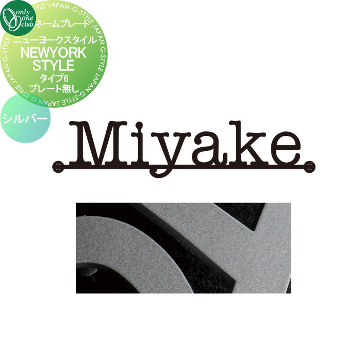 表札 オンリーワンクラブ ニューヨークスタイル プレートなし タイプ6 シルバー IP1-22-6-S 戸建て オーダー オンリーワン エクステリア