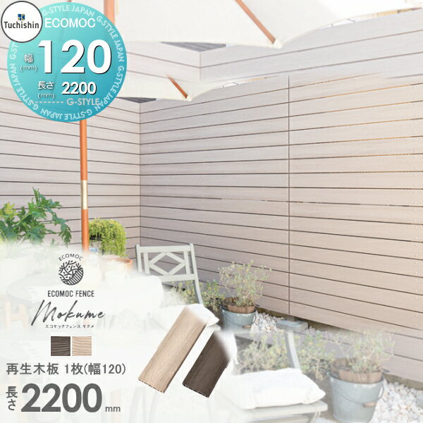 【無料★特典対象】 【22,000円以上で送料無料】フェンス 目隠し ECOMOC FENCE(エコモックフェンス) モクメ 再生木板(フェンス本体) 1枚 120×20 長さ2200 ME1222◯◯ 人工ウッド 人工木材 エコ 横張り 縦張り よこ たて貼り 樹脂製 板材 境界 屋外