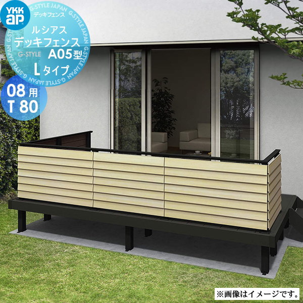 【無料★特典対象】 YKK YKKap ルシアス デッキフェンス A05型 UNT-15 サイズ08用T80 Lタイプ：端（角）柱-端（角）柱納まり用 横ルーバータイプ ※本体パネル1枚 ガーデン DIY 塀 壁 囲い 境界 屋外