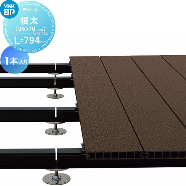 ウッドデッキ オプション YKK YKKap バルコニー用 リウッドデッキ 根太 L=794mm 35×70mm 1本入れ 人工木 セット diy キット 樹脂