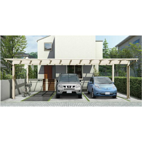 【無料★特典付】 愛知・三重・岐阜限定 カーポート YKK YKKap エフルージュトリプル FIRST 600タイプ 基本セット 中帯カラー変更タイプ 3台用 屋根仕様 標準屋根 全4サイズ H24-51-71H〜57-79H