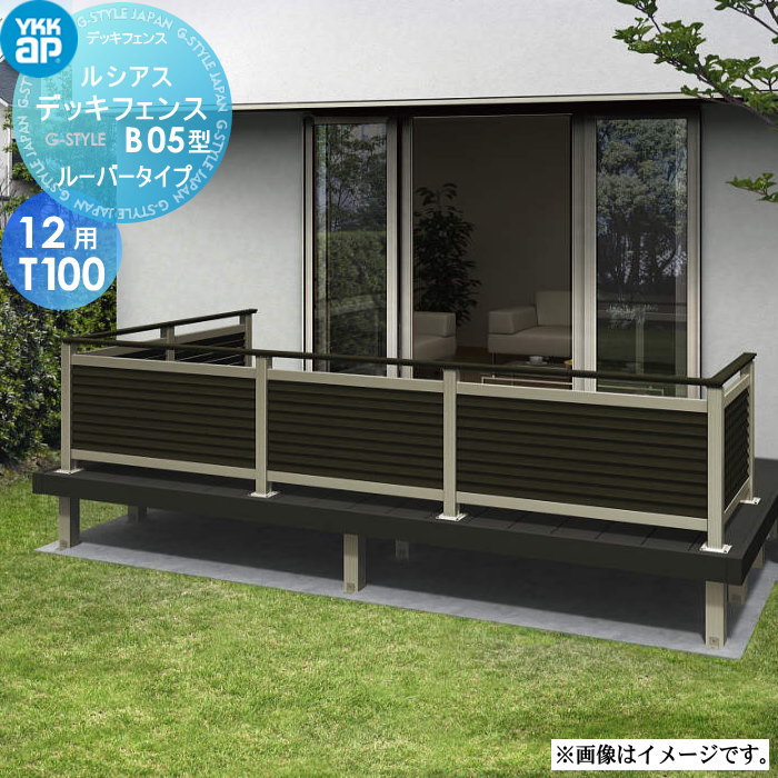 【無料★特典対象】 YKK YKKap ルシアス デッキフェンス B05型 UNT-25 サイズ12用T100 通風ガラリルーバータイプ ※本体パネル1枚 ガーデン DIY 塀 壁 囲い 境界 屋外