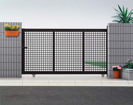 引戸門扉形材門扉 YKK YKKap エクスライン引戸3型 H12 片引き アルミカラー［20-12S] 開口幅1640 引戸幅2000 ゲート