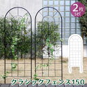 クラシックフェンス150 ロータイプ 2枚組 【送料無料 フェンス アイアン ガーデンフェンス ガーデニング 枠 柵 仕切り 目隠し 境目 クラシカル アンティーク トレリス ベランダ つる 薔薇 バラ 朝顔 園芸 ラティス つるバラ 庭誘引 屋外 】 YB015L-2P