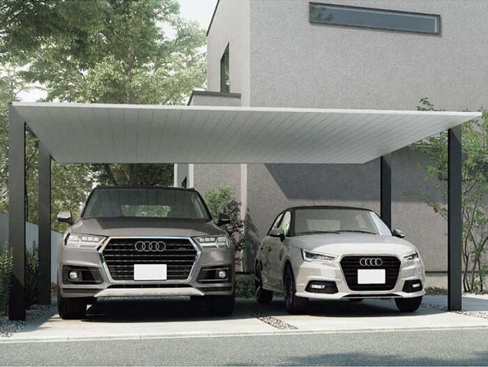 LIXIL カーポートSCワイド 2台用 カーポート 片流れ 積雪20cm対応 駐車場屋根 おしゃれ【消費税込み】