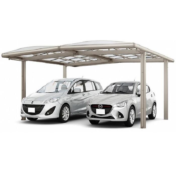 Rakuten - LIXIL リクシル カーポート 2台用 フーゴAプラス M合掌 木調色 台風補償付 駐車場屋根【税込】