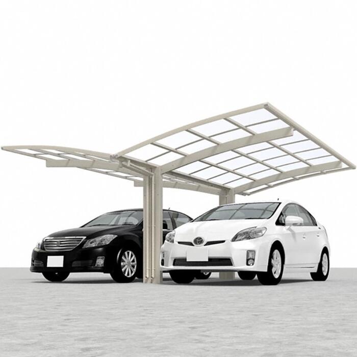 エクスショップ Value Select カーポート プレシオスポート アール型 Y合掌セット 2台用【消費税込み】