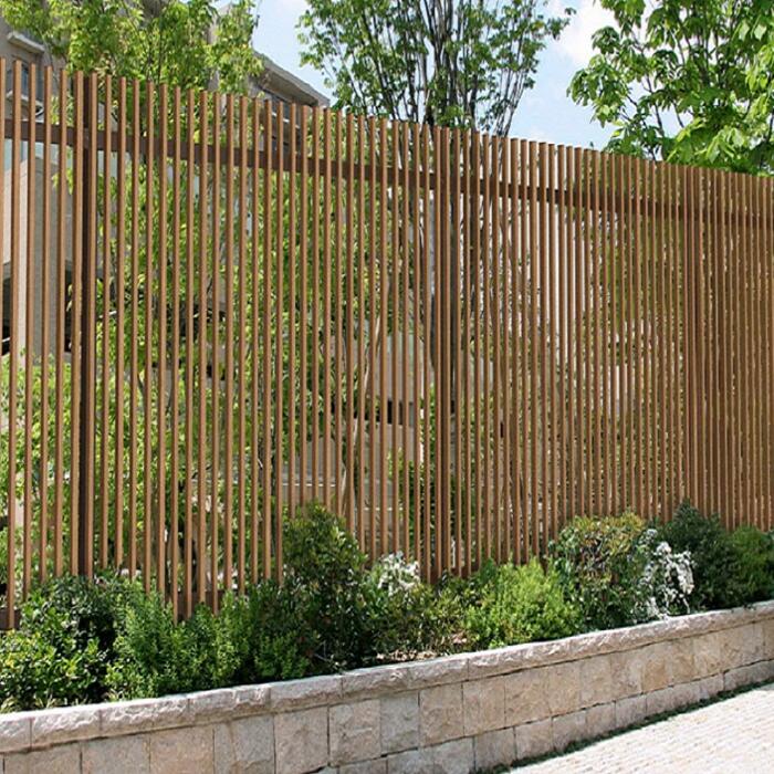 【部材込み/本体のみ可】積水樹脂 縦格子フェンス 木調色【フェンス・囲い・簡単施工】エクスショップ 2mまで【税込】