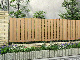 YKKAP YKK 塀 ルシアスフェンスH01型 たて板格子 木調カラー