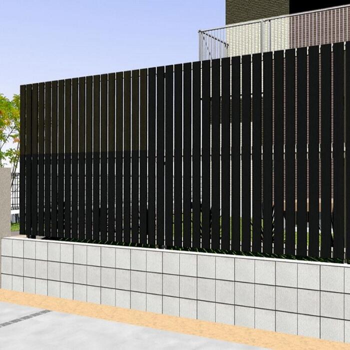 【部材込み/本体のみ可】YKKAP YKK 塀 ルシアスフェンスH01型 たて板格子 2段支柱 自立建て用【税込】