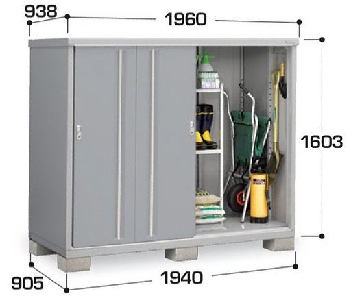 イナバ物置 シンプリー 一般型 1940×905×1603 MJX-199D 屋外用 小型【税込】 2