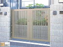四国化成 クレディ門扉 2型 たて細格子 両開き親子 ゲート・門扉【消費税込み】