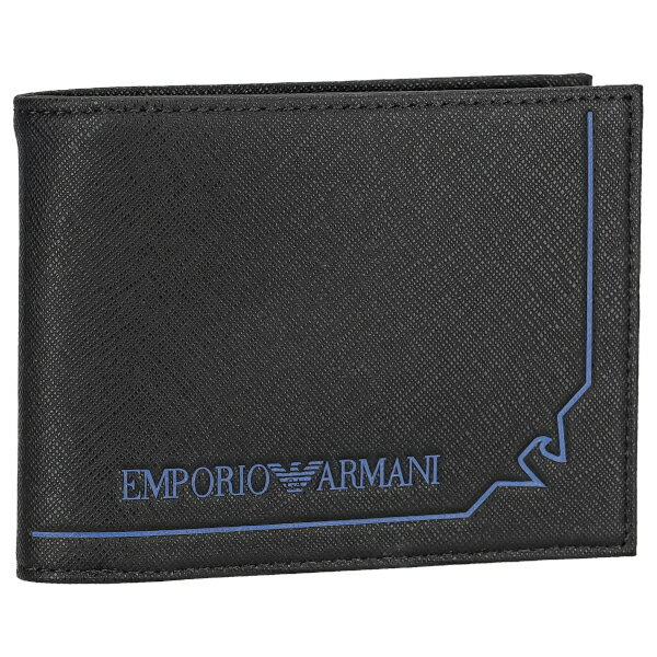 アルマーニ エンポリオアルマーニ EMPORIO ARMANI 折財布 二つ折り財布 メンズ財布 イーグルマーク ロゴ Y4R165 Y731E 80001 ブラック ブルー プレゼント