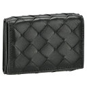 ボッテガヴェネタ 折財布 三つ折り財布 ミニ財布 レディース メンズ イントレチャート レザー BOTTEGA VENETA 609285 VCPP2 8803 ブラック プレゼント
