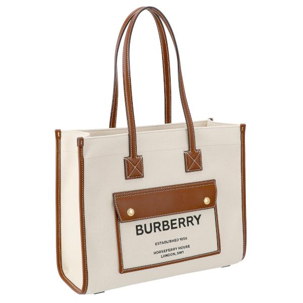 バーバリー BURBERRY トートバッグ ハンドバッグ ロゴ スモール フレア トート レディース 8044138 A1395 ナチュラル タン