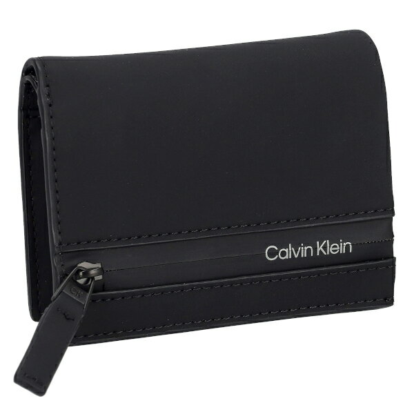 カルバンクライン Calvin Klein 折財布 二つ折り財布 小銭入れなし メンズ K50K510895 BAX ブラック プレゼント