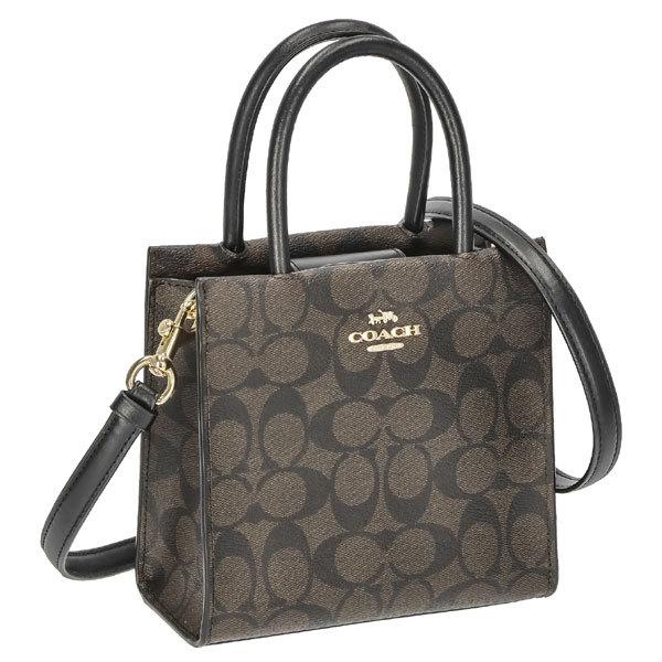 コーチ COACH ハンドバッグ ショルダーバッグ 2WAYバッグ シグネチャー レディースバッグ 5693 IMAA8 ダークブラウン ブラック