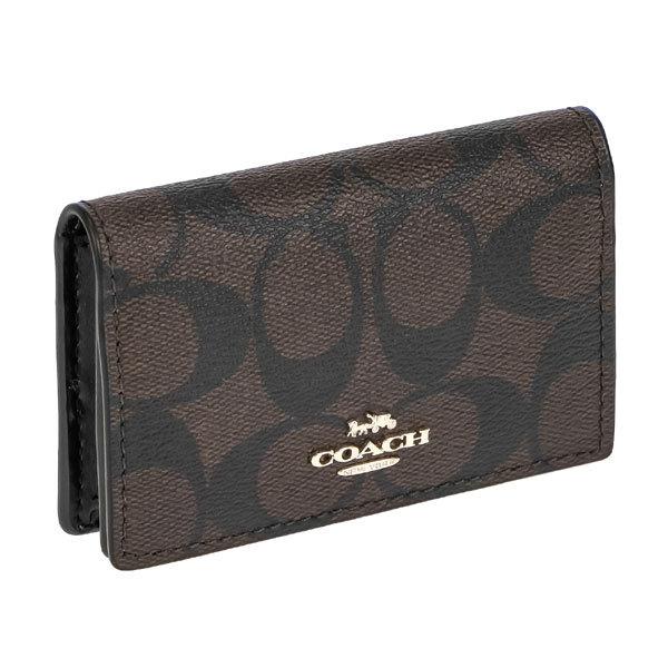 コーチ 名刺入れ（メンズ） コーチ COACH 名刺入れ カードケース シグネチャー レディース メンズ 91681 IMAA8 ダークブラウン ブラック