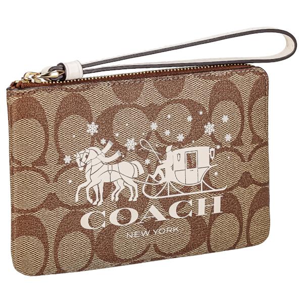 コーチ（COACH) コーチ COACH ポーチ コスメポーチ レディース シグネチャー CN755 IMDJ8 カーキ チョーク プレゼント