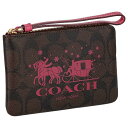 コーチ ポーチ コーチ COACH ポーチ コスメポーチ レディース シグネチャー CN755 IMWA0 ダークブラウン ピンク プレゼント