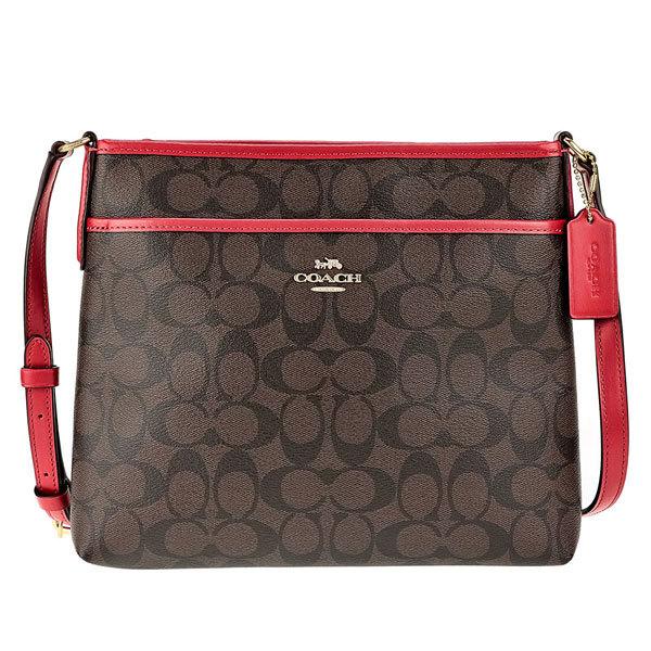 コーチ COACH ショルダーバッグ ワンショルダー シグネチャー クロスボディ 斜め掛け レディースバッグ 29210 IML72 ダークブラウン レッド